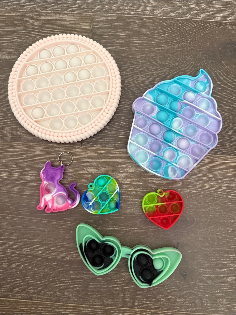 6 Piece Kids Silicone Pop Fidget Toys - Assorted Pastel & Bright Colors